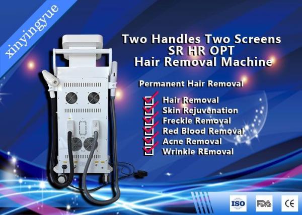 Two Handles Two Screen 2000W Permanent Painless Hair Removal And Skin Rejuvenation SHR IPL Machine