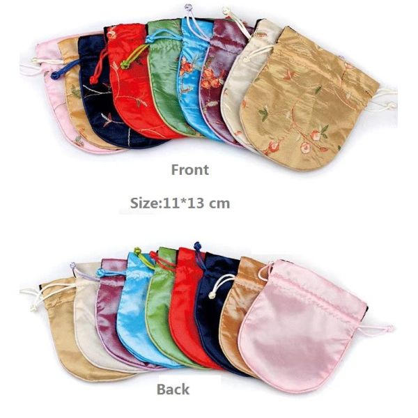 Multicolor Mini Chinese Silk Drawstring Bag Brocade Damask Jewelry Pocket Purse Gift Bags