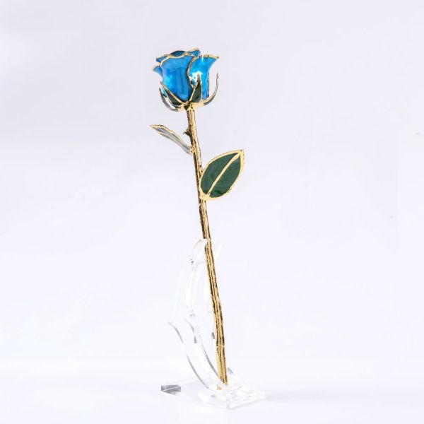 24K Gold-plated Eternal Rose Gold Resin Preserved Flower Golden Branch Rose Christmas Valentine's Day Gift