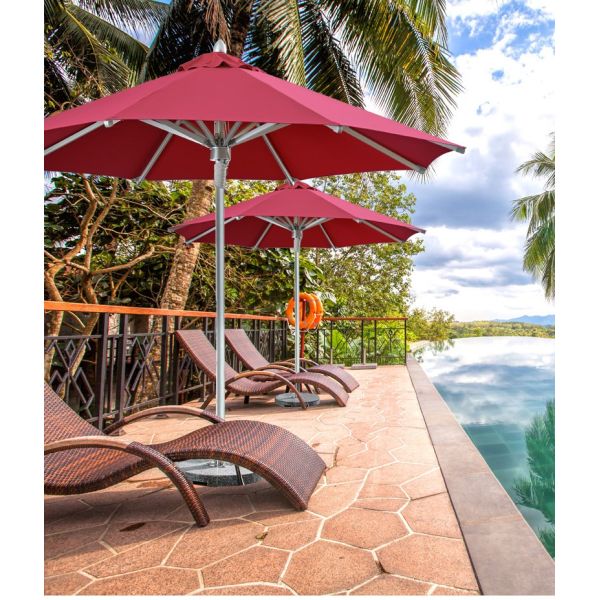 220 Yarn Dyed Fabric Outdoor Anti UV Centre Pole Umbrella Parasol