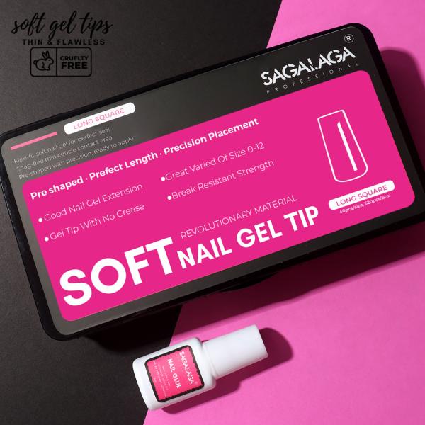 15ML Capacity Press on Soft Gel X Nail Tips Full Cover for Fake Nail Eco-friendly Nontoxic