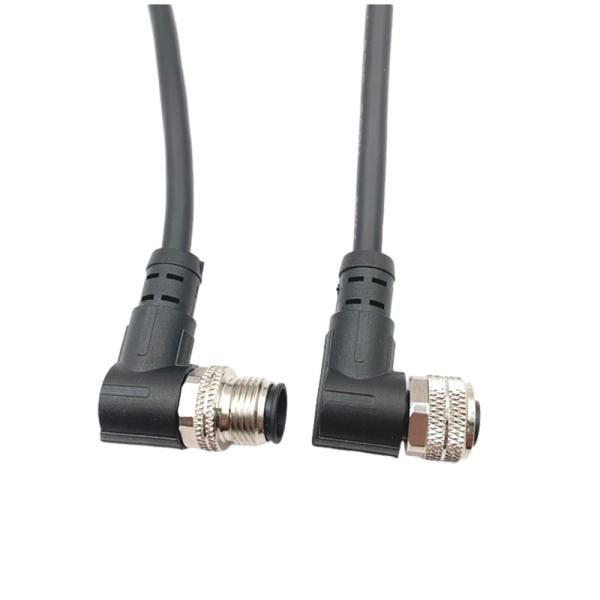 Mâle imperméable de câbles équipés M12 à la femelle avec 4 la borne 8 Pin Connector
