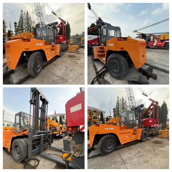 TCM FD200 20 Ton Diesel Forklift Original Engine 168KW Used Forklift Truck Heavy Duty Mining Lifting Equipment