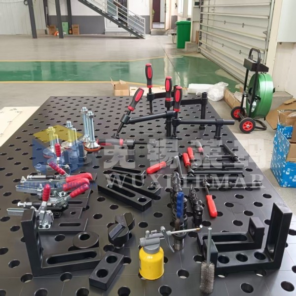 D28 Modular Welding Jig Table with 28mm Diameter Holes for Securing Components