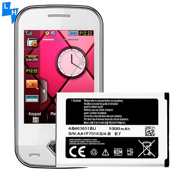 1000mAh Bateria de iões de lítio branca AB463651BU para Samsung SCH-W55 S5620I S5630C S5560C C3370 C3200 C3518 J808 F339 S