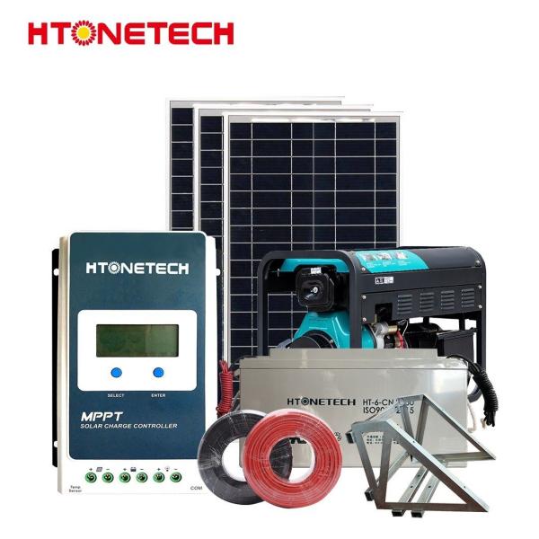 50KW PV Solar Power Systems 44KW Half Cut Mono Solar Panel Engine Diesel Generator
