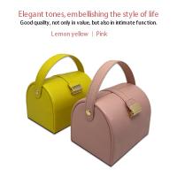 pink  Portable Jewelry display Box PU Leather  Storage Case