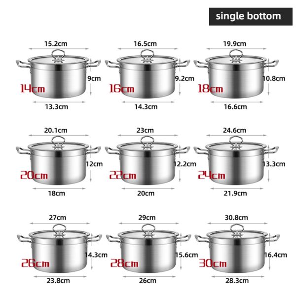 Бак супа еды нержавеющей стали самого ходового товара Амазонки варя бак со стеклянной крышкой