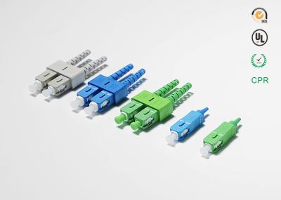 Os conectores de fibra ótica 0.9mm singlemode simples de SCUPC SCAPC 2.0mm 3.0mm cabografam o tamanho