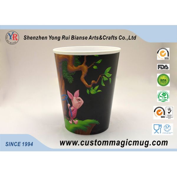 400ml Plastic Personalized Kids Mugs Eco-Friendly Cartoon Character