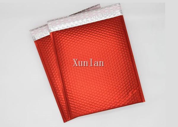 Matte Red Bubble Wrap Mailing Envelopes CD Size Printed With 2 Sealing Sides