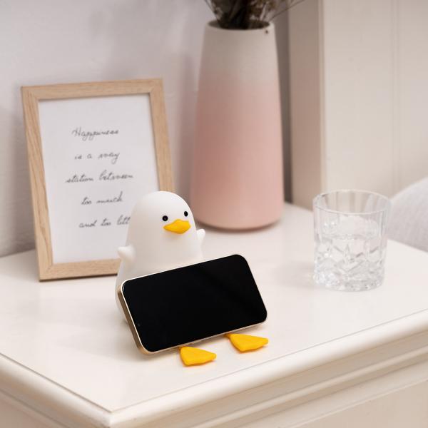 Phone Holder Silicone Led Duck Night Light For Warm Bedside Lamp