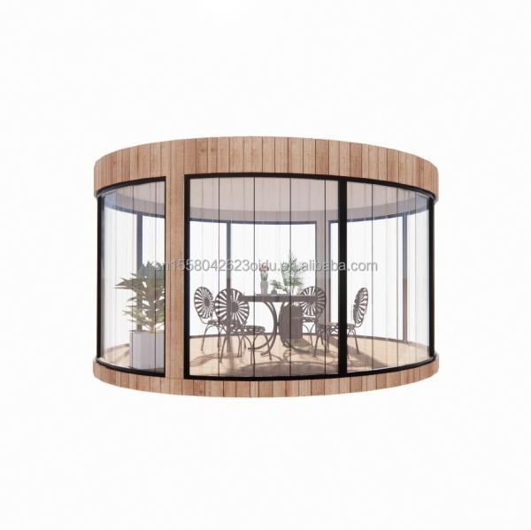 Tubes carrées en acier galvanisé EU Standard Maison en bois en verre Maison ensoleillée Maison préfabriquée Boutique mobile magasin pour jardin Café