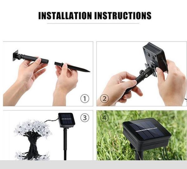 Solar Powered LED String Light, Outdoor Flower Fairy Light with 23ft 50 LEDs Blossom Light