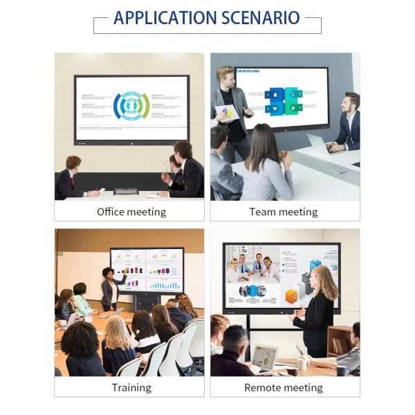 CH Android 14 Smart Board 4K AI Interactive Whiteboard with 20-Point Touch for Kids Meetings 55-110 Inch 1-Year Warranty