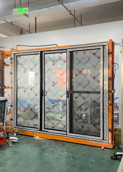6063-T5 Aluminum Alloy Sliding Doors with Double-Layer Tempered Glass and PA66 Thermal Break for Energy Efficiency