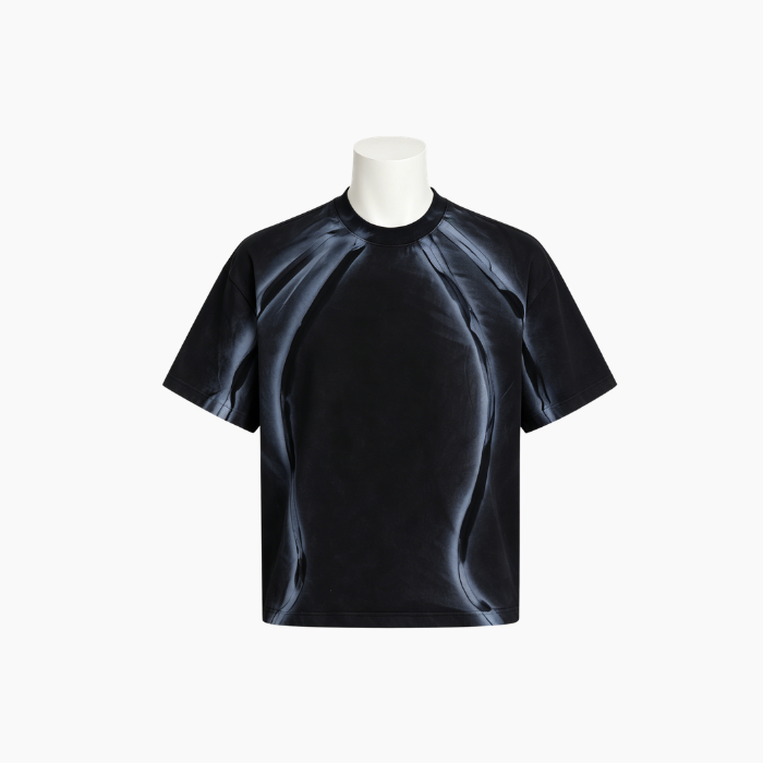 320GSM Basic Crew Neck Tee Tie Dye Oversized Streetwear Tee Skeleton