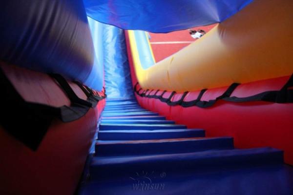 Customized Size Large Inflatable Slide Dry N Wet Slide With Pool For Amusement Parks