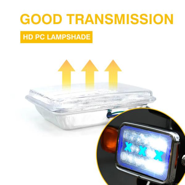 Reflector de plástico 6 * 4 polegadas DC12V Cg125 125cc DRL Flash Motor LED Acessório Farol