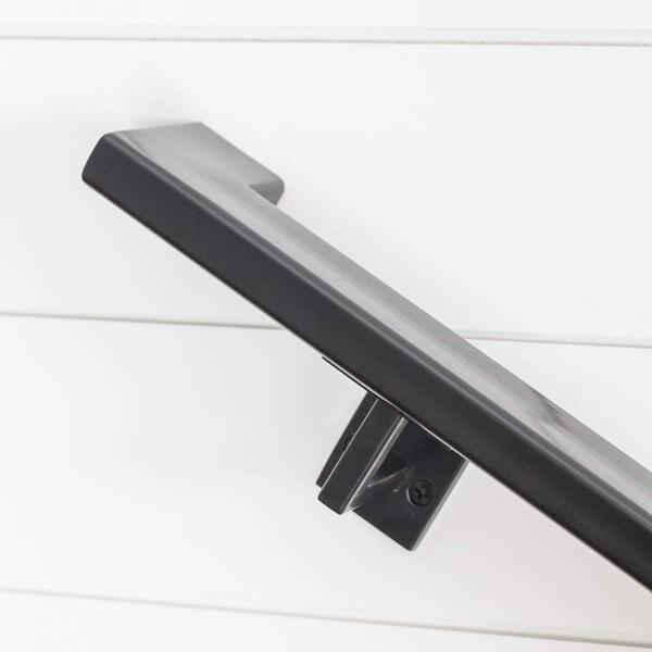 Bracket de manobras de aço carbono para trilhos de escadas metálicas contemporâneos e minimalistas