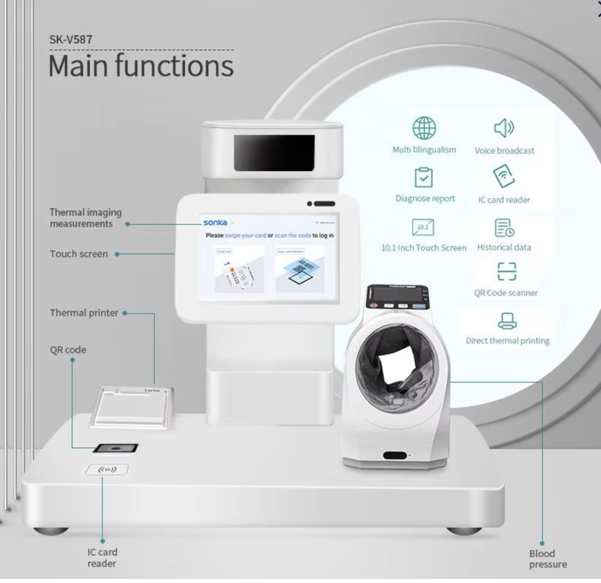Equipo de diagnóstico médico de hospitales Analisador de composición corporal 10.1 pulgadas pantalla táctil