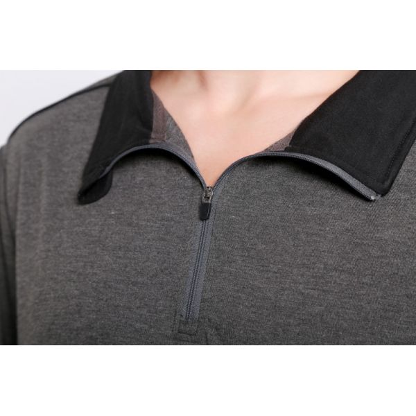 Темные серые длинные рубашки поло рукава