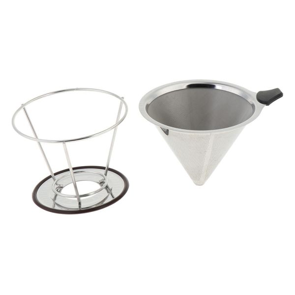 CF01 Stainless Steel Coffee Strainer Metal Dripper 50 Micron