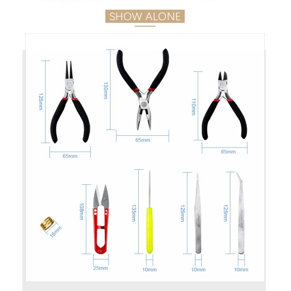 8pcs Jewelry Making Tool Kits Handmade Pliers Set With Scissor Tweezers