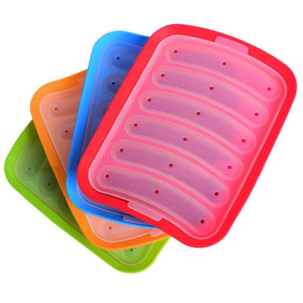 Meat sausage ham box silicone 6 hot dog box homemade DIY sausage mold baby food supplement cake baking mold