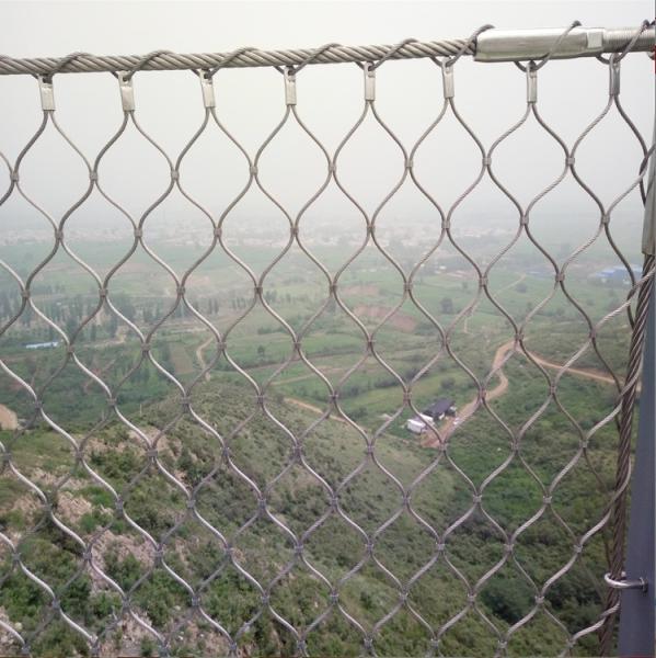 SS 316 Ferrule Inox Cable Flexible Stainless Steel Wire Rope Mesh Netting For Green Wall