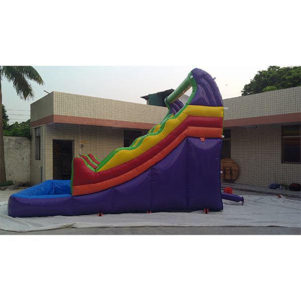 Commercial PVC Vinyl Giant Inflatable Water Slide For Adult, Commercial Grade PVC Rainbow Inflatable Water Slide