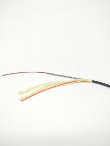 SM G657A2 Indoor Armored Fiber Optic Cable Tight Duplex LSZH Black Anti Rodent