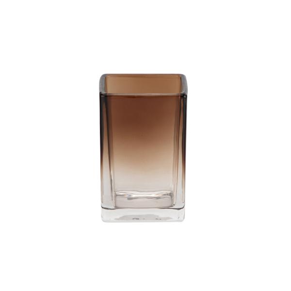 Ombre Brown Glass Bathroom Accessories Rectangular Hand Soap Dispenser