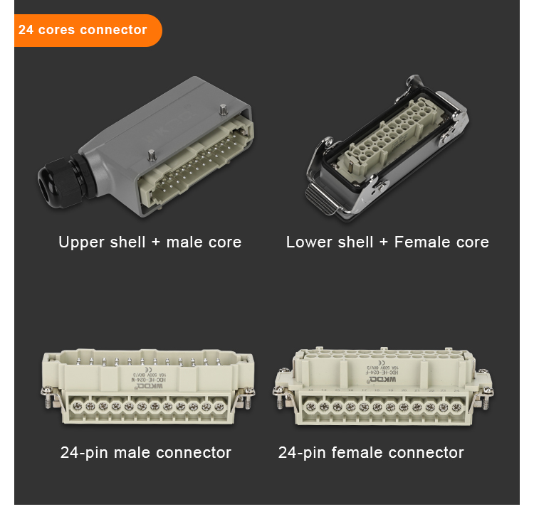 Соединитель 500V мужской женский сверхмощный 1.0mm2 IEC 61984