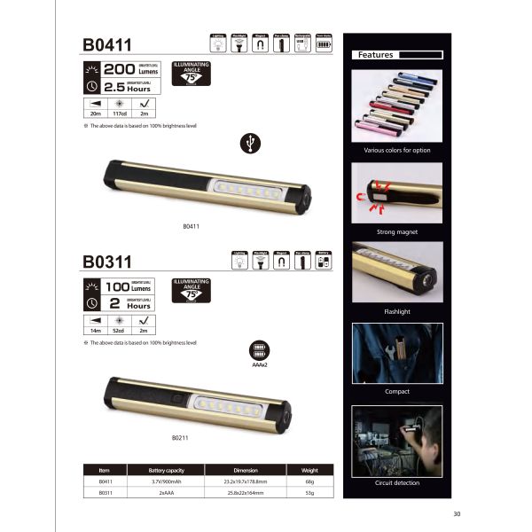 Lighting Solutions Service LED Torch Light Pen Light with Rechargeable Battery