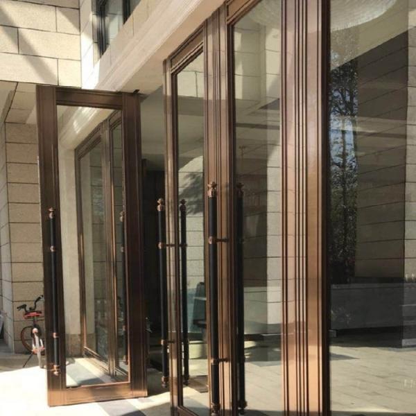 Hairline Front House Double Doors Stainless Steel Main Door Customized