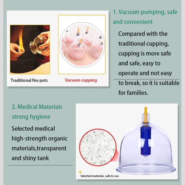 18 Pieces Chinese Body Cupping Jars Kit for Suction Cupping Massage Therapy Medical Massage Cupping Sets