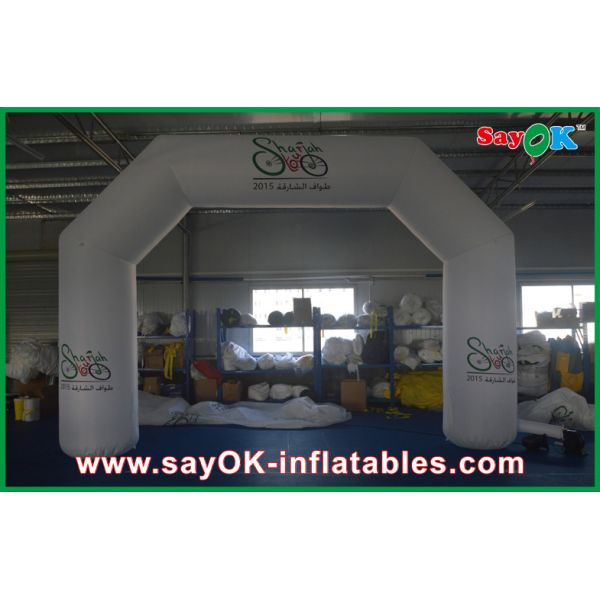 Arco los 6x3m inflable rojo azul del final del comienzo del final del blanco durable inflable del arco con la impresión del logotipo
