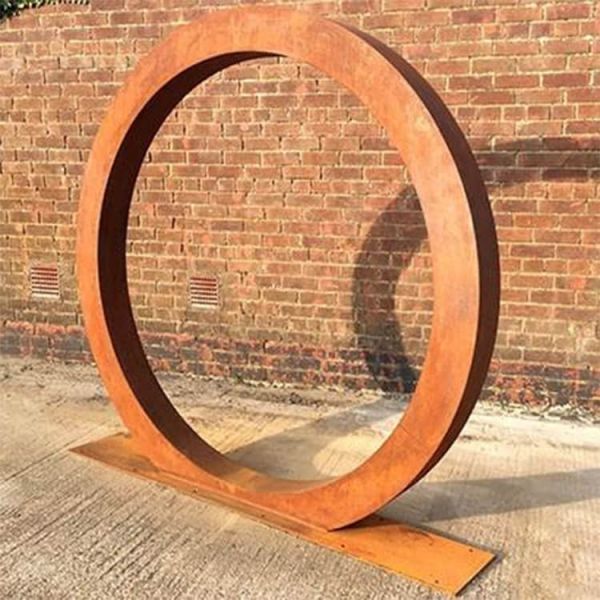D 2200mm Corten Steel Sculpture ISO9001 Corten Steel Moon Gate