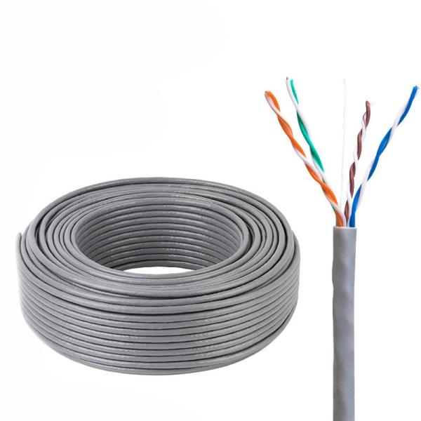 UTP CAT5E 4×2×24AWG Gray PVC Network Cable Bulk Sale High-Speed pass Fluke Test