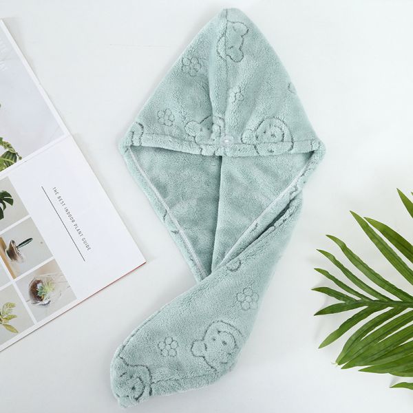 Soft and Skin-Friendly Microfiber Dry Hair Cap Fast Absorbent 65*25cm Novelty Pattern
