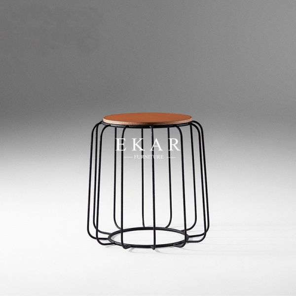 Modern Stainless Steel Frame Living Room Round Side Corner Table