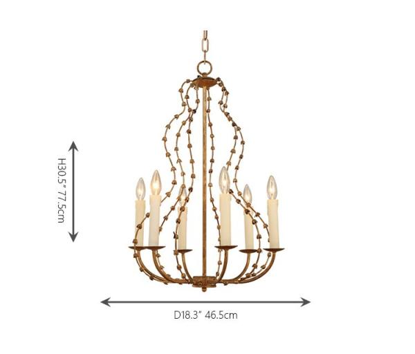 Country Rod iron chandelier lighting (WH-CI-50)