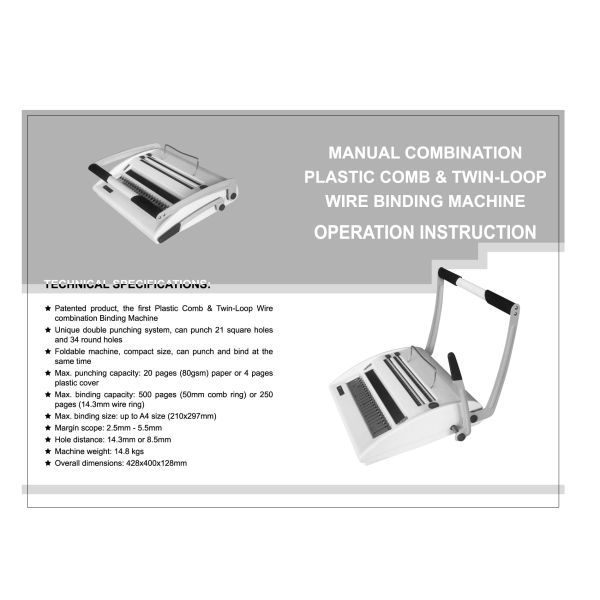 CE Certificate Comb and Wire Binding Machine CB-ST800