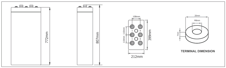 Long Service Life Pure Gel Battery , Deep Cycle Gel Battery 2150Ah Rated Capacity