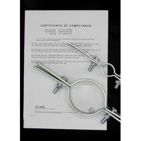 Цинковые / черные стальные трубные зажимы с болтом, зажиматель для труб UL Standard