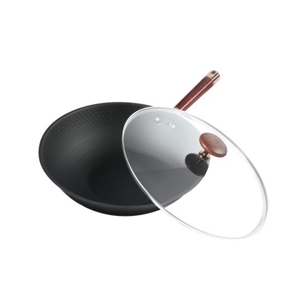 2.5kg Rose Gold Kitchen Frying Pans 32cm Uncoated With Steamer