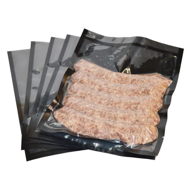 All Black Vacuum Seal Bags For Food Preservation With Embossed Zipper Top