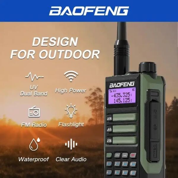 Waterproof High Power Antenna Walkie Talkie , 128 Channels Portable UHF Radio
