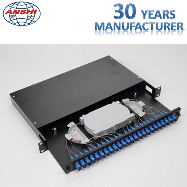 19 Inch Rack Mount Type SC / APC ODF Optical Distribution Frame with Pigtail Fiber Optic Patch Panel